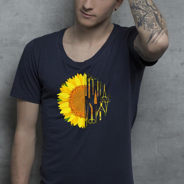 Surgeon surgical scrub tech sunflower shirt