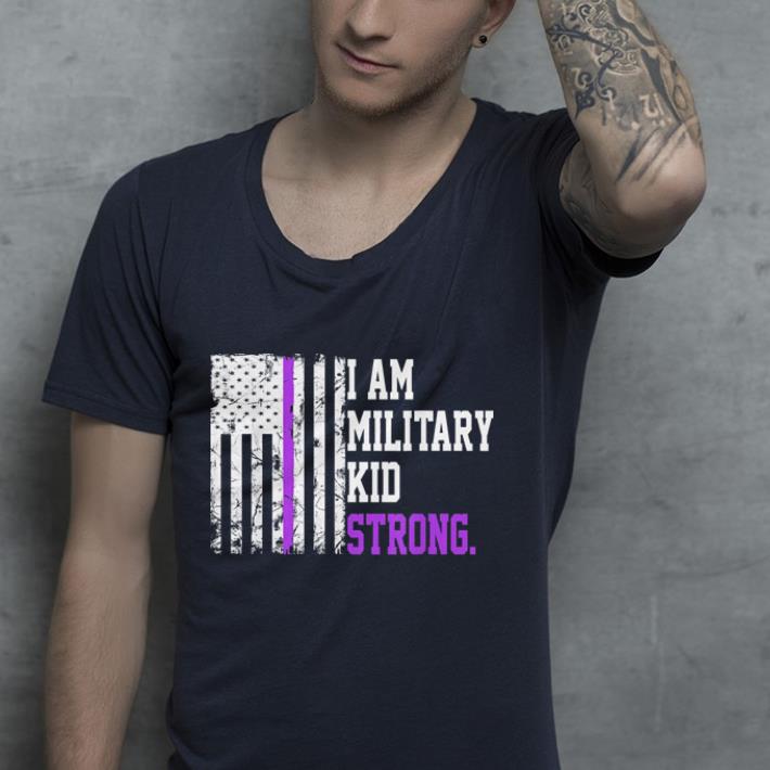 I'm Military Kid Strong American Flag Purple Up shirt