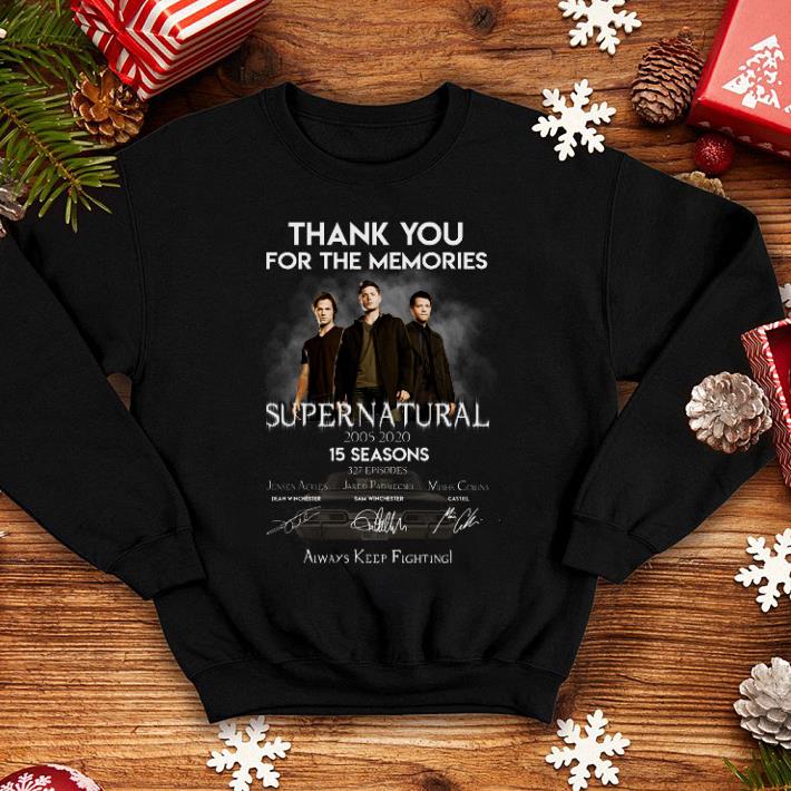 Thank you for the memories supernatural 15 seasons all signature shirt