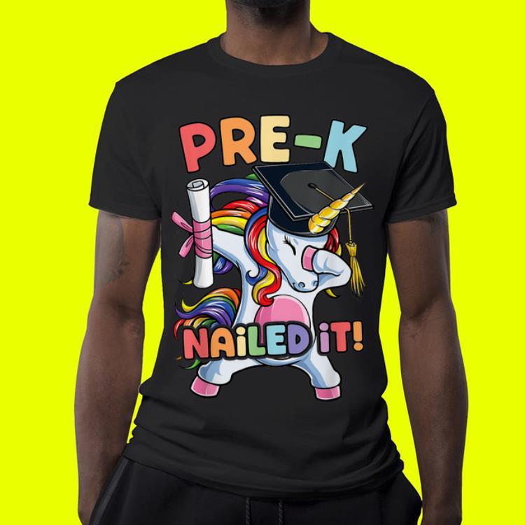 Dabbing Unicorn Pre-K Graduate Nailed It Graduation shirt