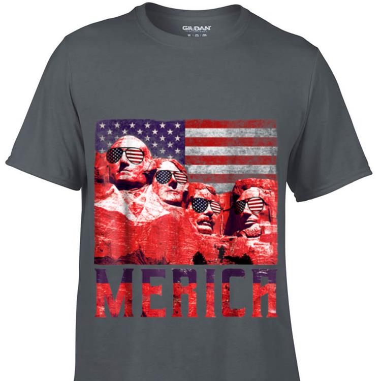 Merica 4th of July Mount Rushmore US Flag Sweater