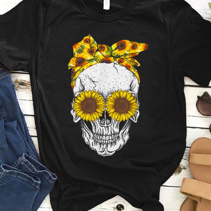 Premium Skull Bandana Headband Sunflower Bow shirt