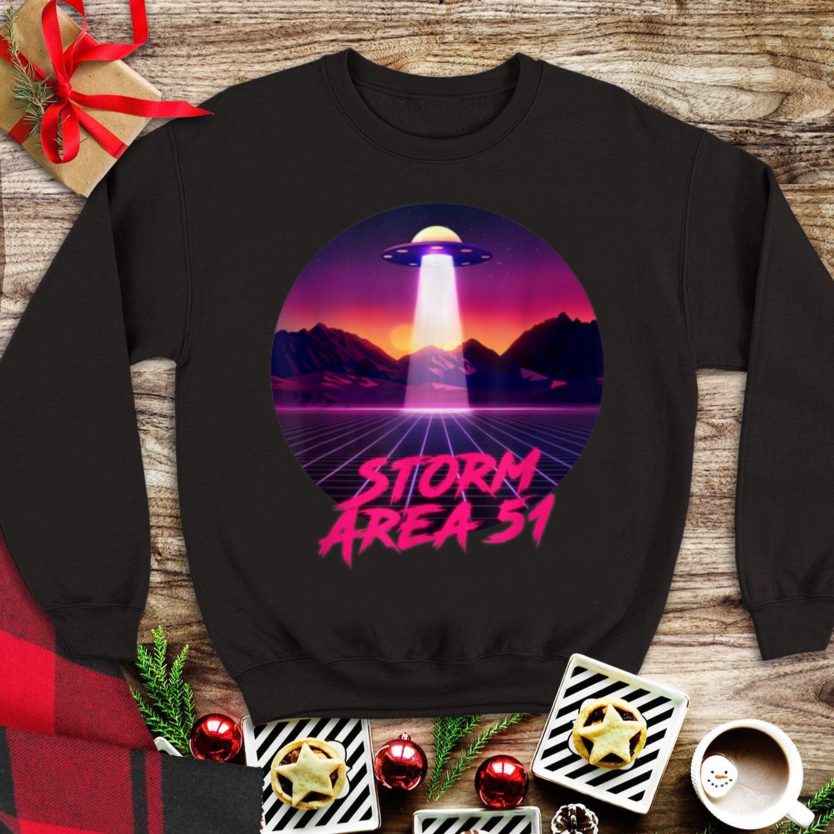 Storm Area 51 UFO Synthwave Vaporwave Retro tank top