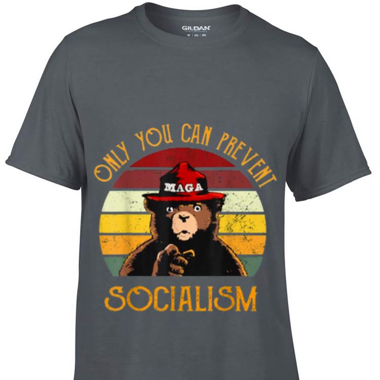 Vintage Only You Can Prevent Socialism Maga Bear hoodie