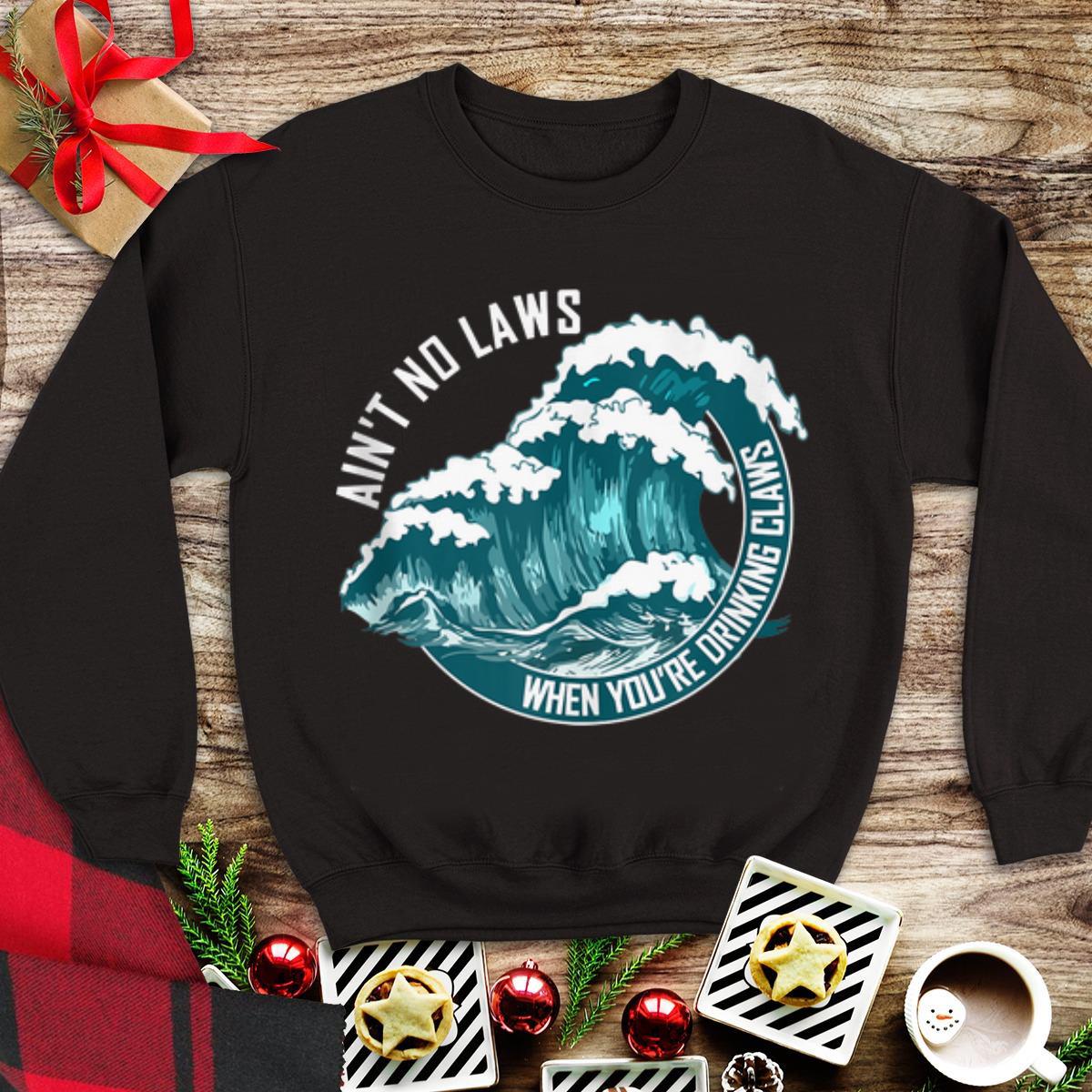 ain't no laws when drinking claws summer wave tank top