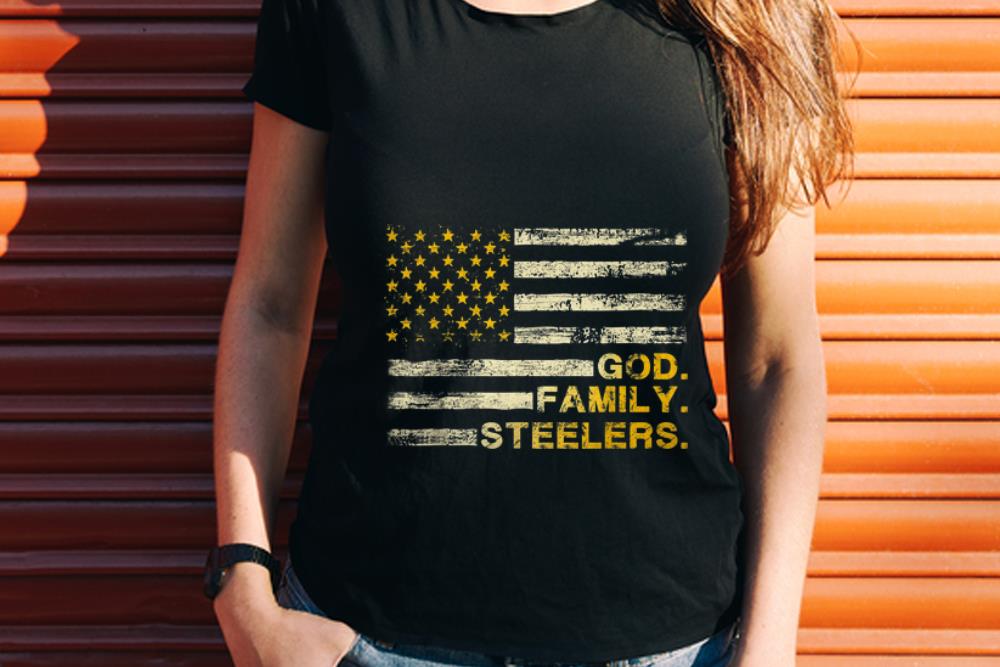 Wonder God Family Steelers Pro American Flag shirt
