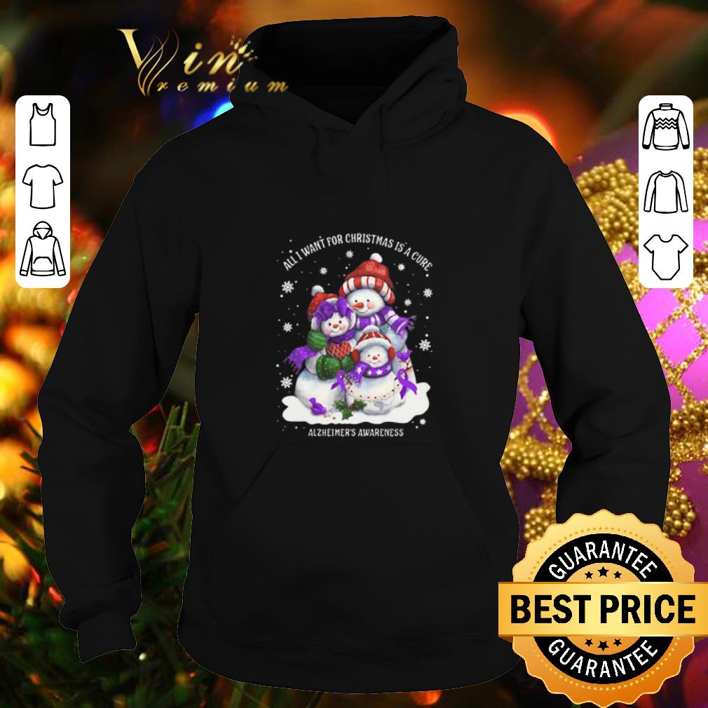 Cheap Snowman all I want for Christmas is a cure Alzheimer's Awareness shirt 7 Cheap Snowman all I want for Christmas is a cure Alzheimer's Awareness shirt