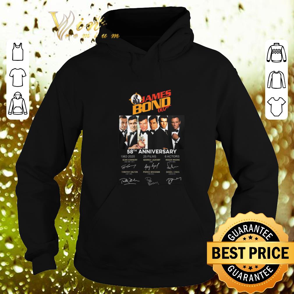 Funny James Bond 007 58th anniversary 1962-2020 25 films signatures shirt