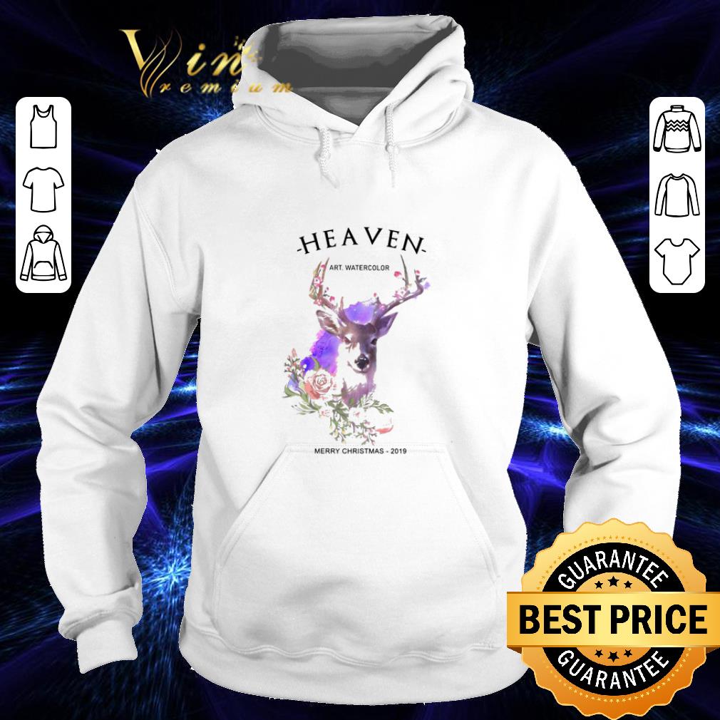 Cheap Reindeer Heaven art watercolor Merry Christmas 2019 shirt 7 Cheap Reindeer Heaven art watercolor Merry Christmas 2019 shirt