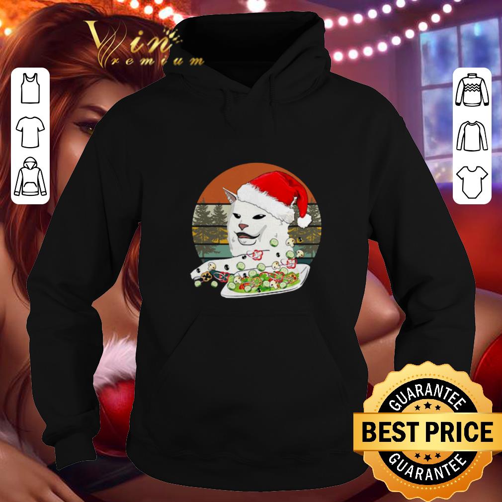 Cheap Santa Cat Woman Yelling At A Cat meme Vintage shirt