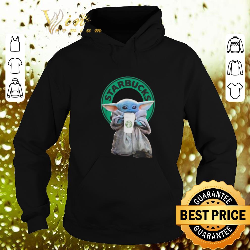 Funny Baby Yoda drinking Starbucks Star Wars shirt