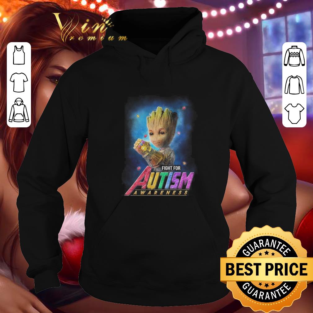 Funny Infinity Gauntlet Baby Groot fight for Autism Awareness shirt