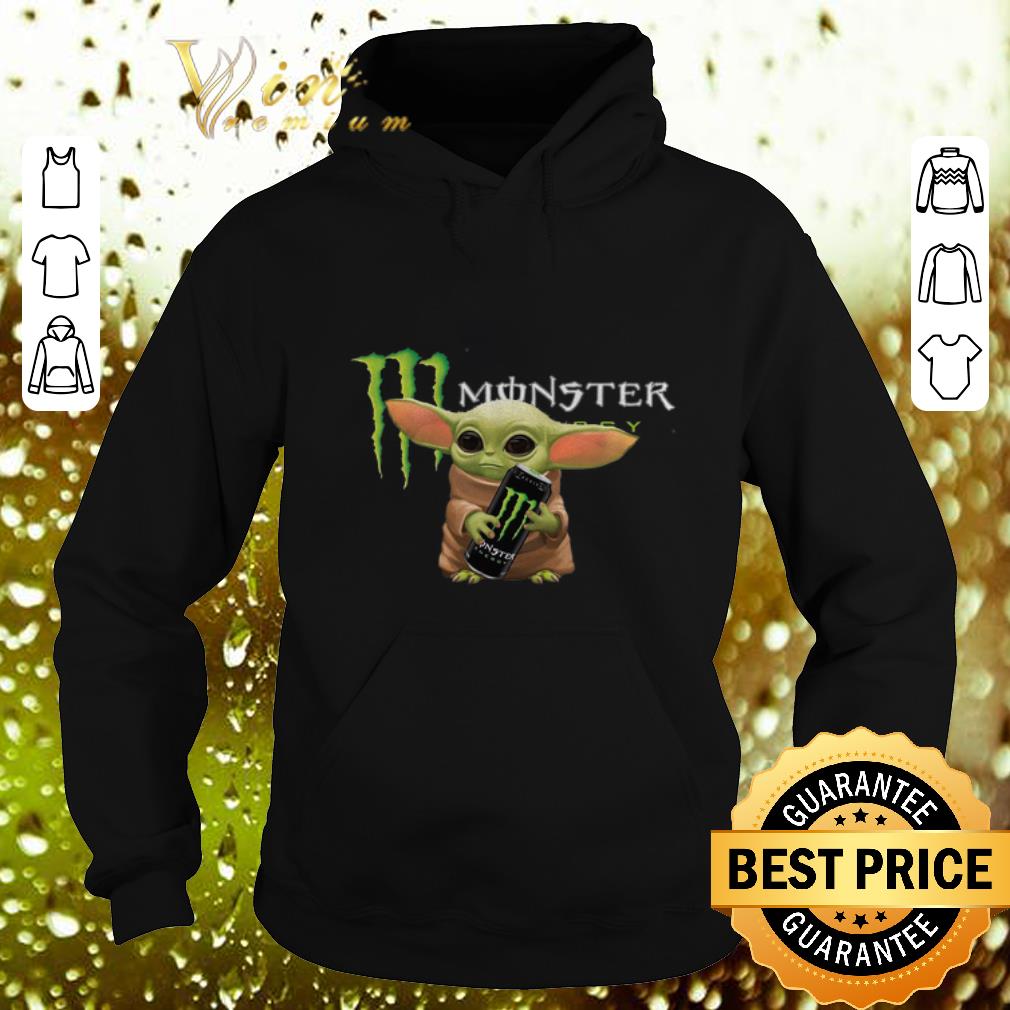 Premium Baby Yoda hold Monster Energy shirt