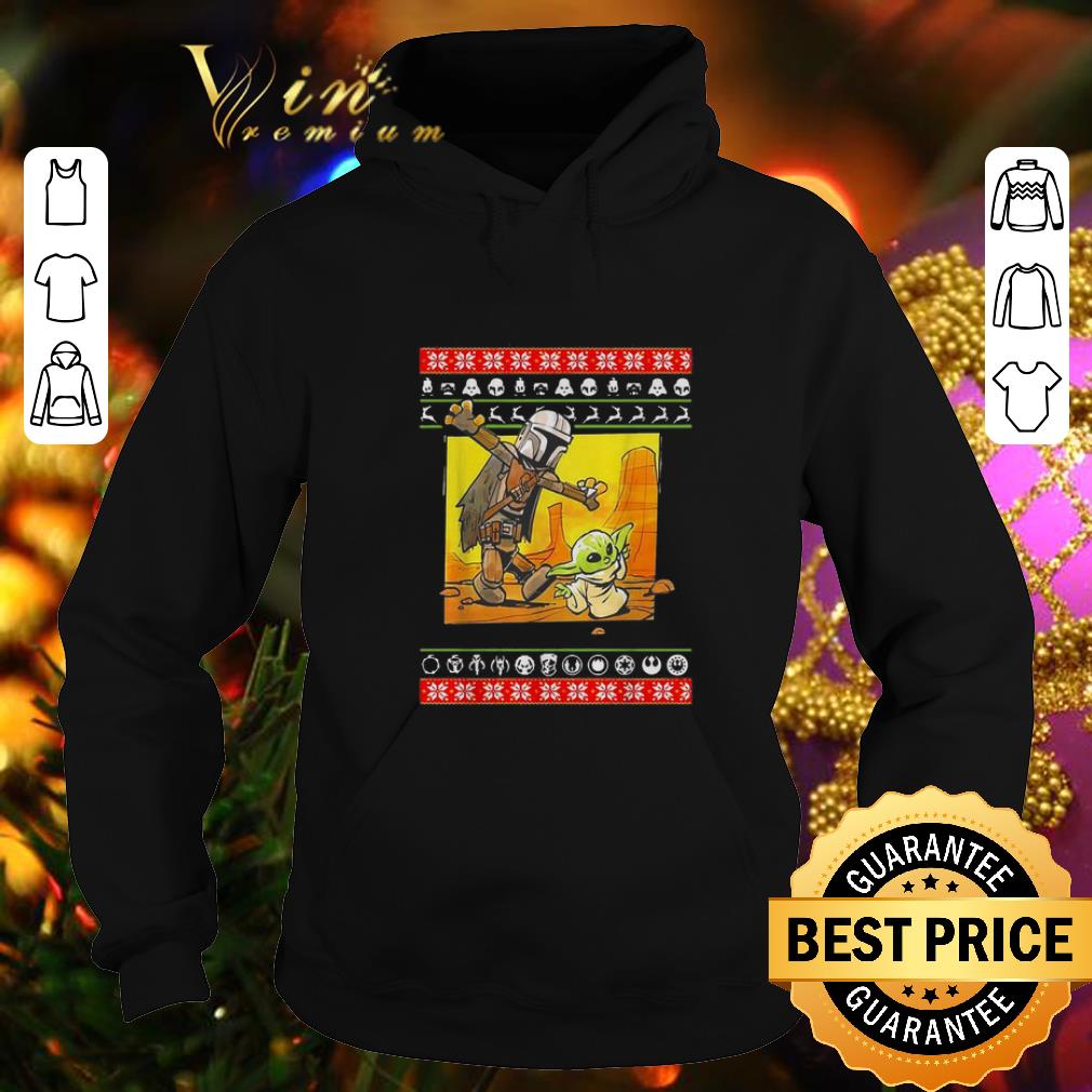 Premium Star Wars Jango Fett and Baby Yoda ugly Christmas sweater