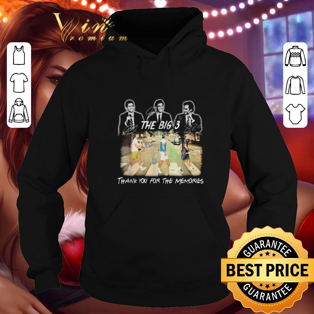Premium The Big 3 Tennis Abbey Road signed thank you for the memories shirt