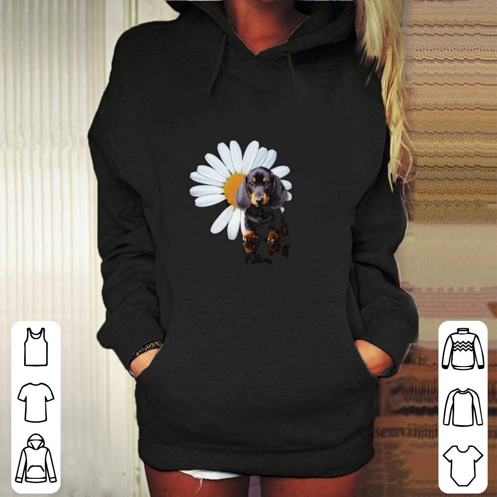 Best Dachshund and a Daisy flower white shirt