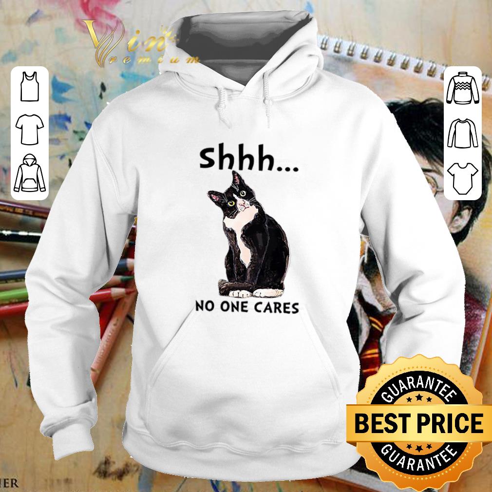 Cheap Shhs No One Cares black Cat shirt