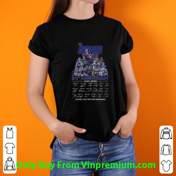Great The New York Giants 95th Anniversary Thank You For The Memories shirt 3