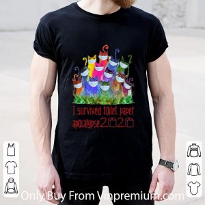 Premium Cats Mask I Survived Toilet Paper Apocalypse 2020 Covid-19 shirt 4