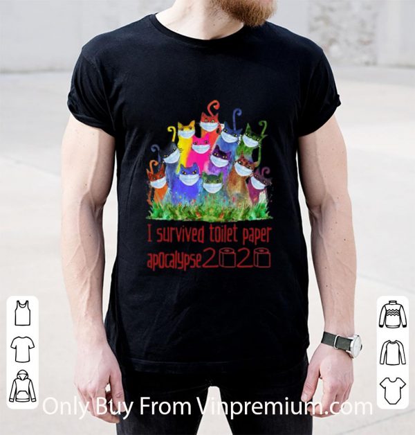 Premium Cats Mask I Survived Toilet Paper Apocalypse 2020 Covid-19 shirt 2