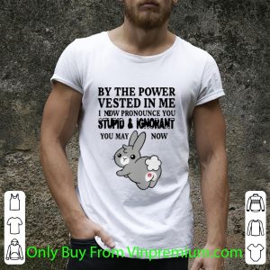 Premium Bunny By The Power Vested In Me I Now Pronounce You Stupid And Ignorant shirt 4
