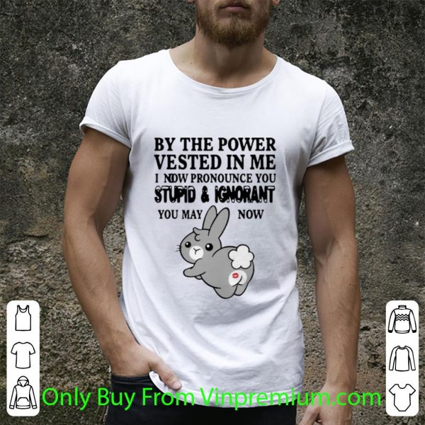 Premium Bunny By The Power Vested In Me I Now Pronounce You Stupid And Ignorant shirt 2