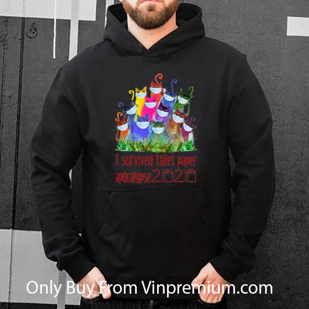 Premium Cats Mask I Survived Toilet Paper Apocalypse 2020 Covid-19 shirt