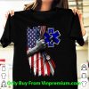 Great EMT Emergency Medical Technician Stethoscope American Flag shirt 7