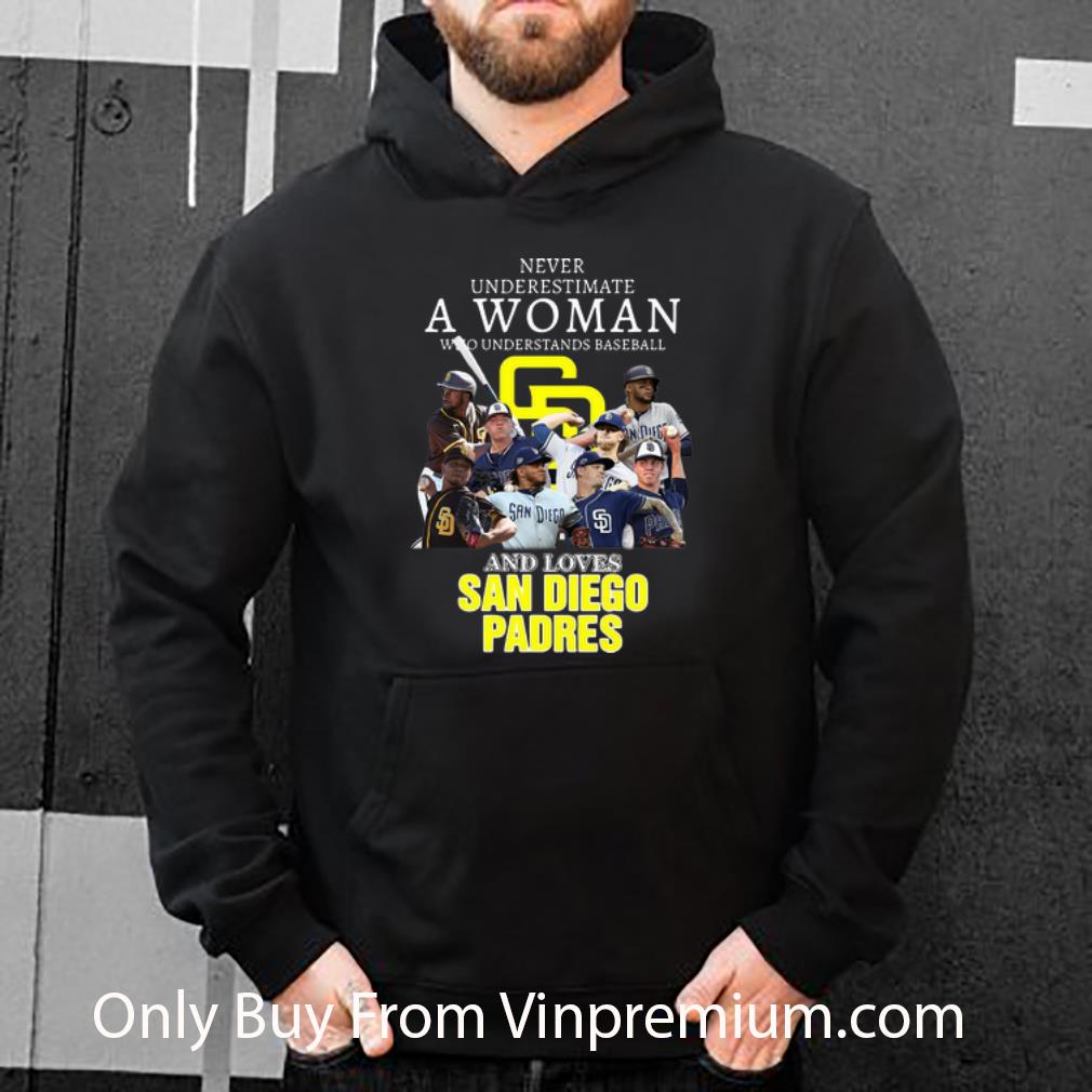 Nice Never Underestimate A Woman Who Understands Baseball And Loves San Diego Padres shirt
