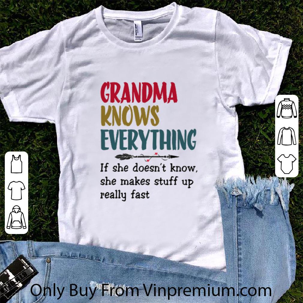 Great Vintage Grandma Knows Everything If She Doesn’t Know She Makes shirt 7