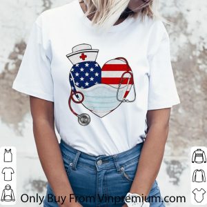 Official American Flag Nurse Stethoscope Heart shirt 5