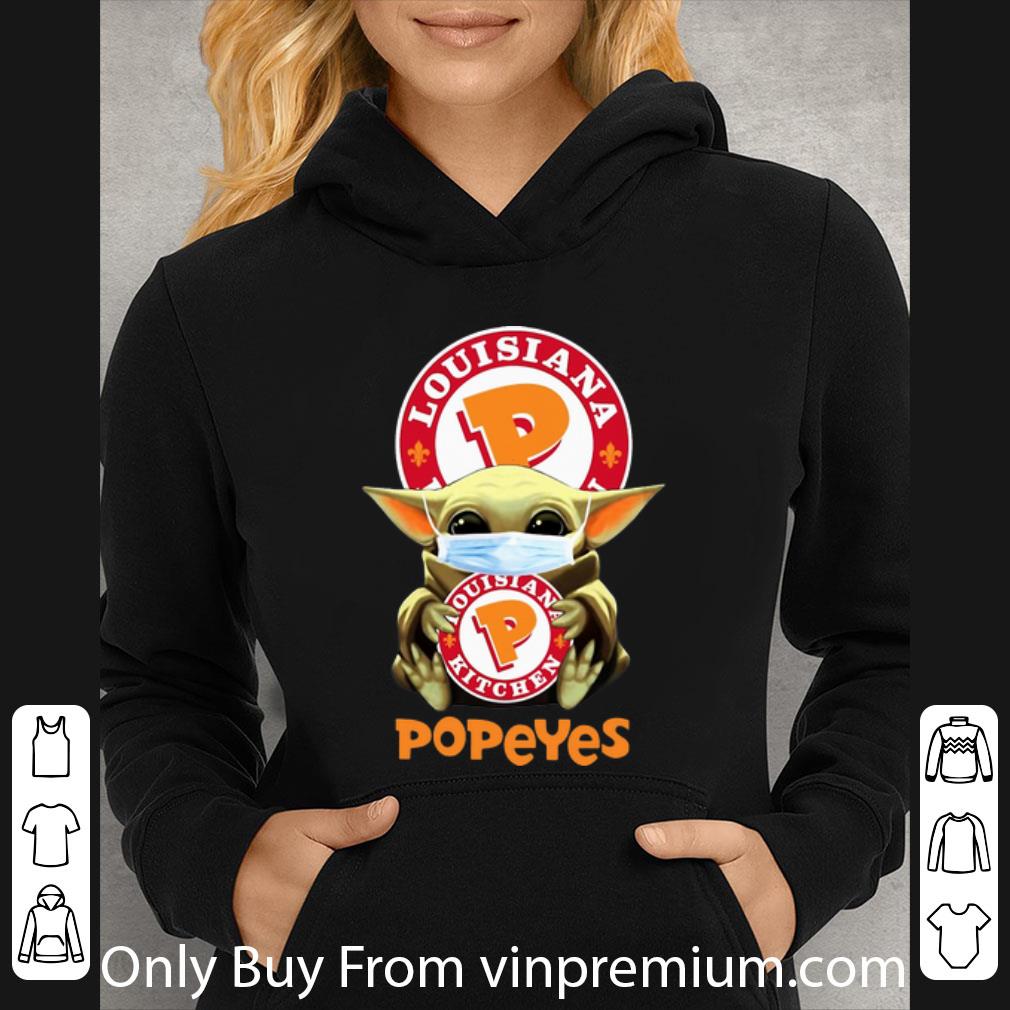 Hot Star Wars Baby Yoda Mask Hug Louisiana Popeyes Covid-19 shirt