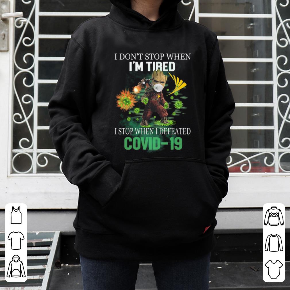 Original Sprint Corporation Baby Groot I Stop When I Defeated Covid-19 shirt
