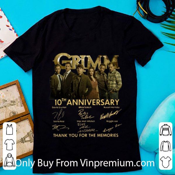 Top Grimm 10th Anniversary Thank You For The Memories Signatures shirt 1