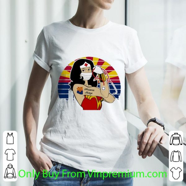 Top Vintage Wonder Woman Tattoos Arizona Nurse Covid-19 shirt 3