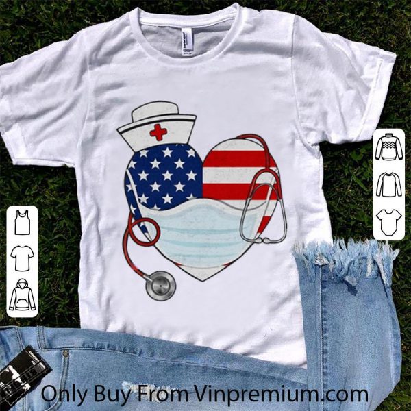 Official American Flag Nurse Stethoscope Heart shirt 1