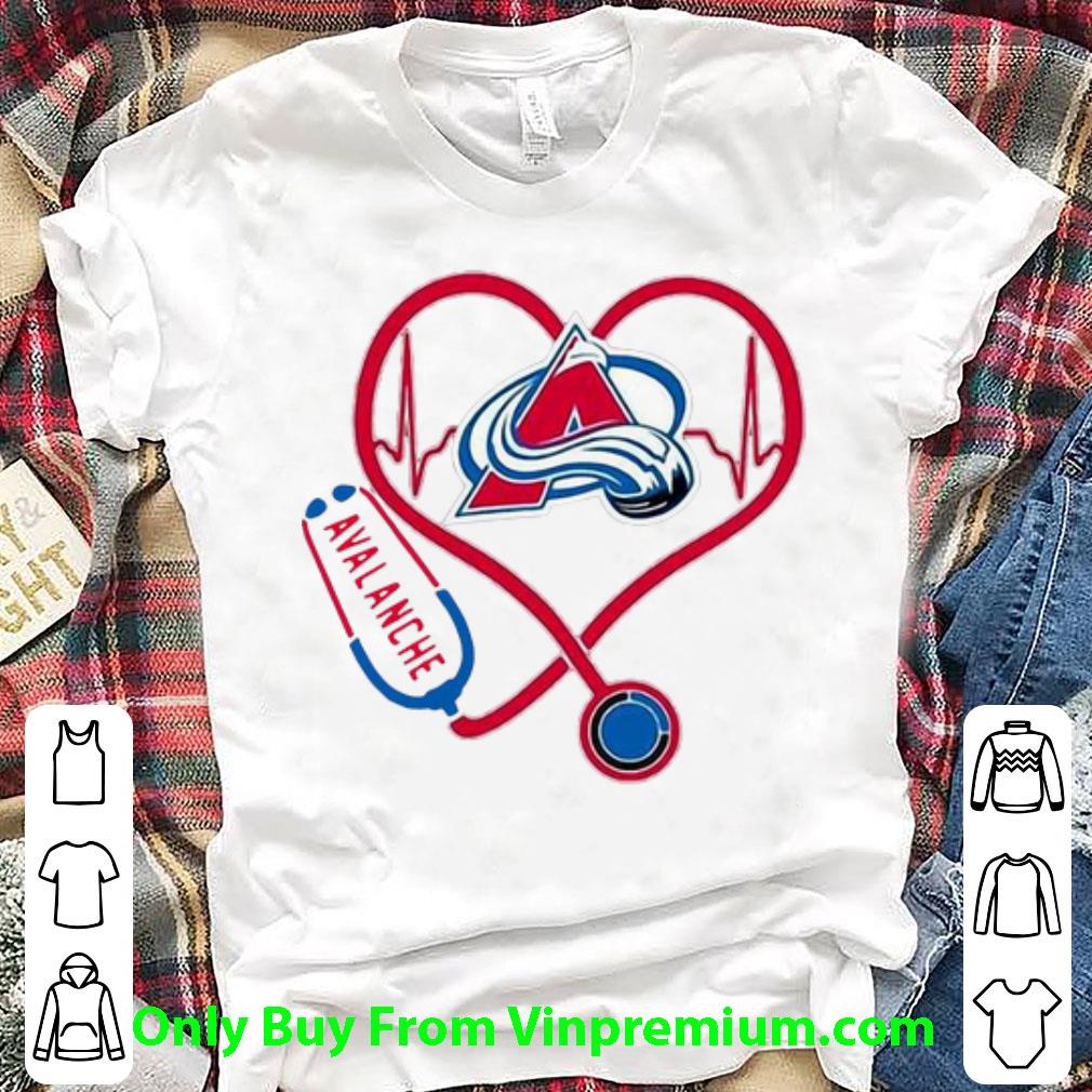 Hot Colorado Avalanche Heartbeat Nurse Stethoscope shirt 6