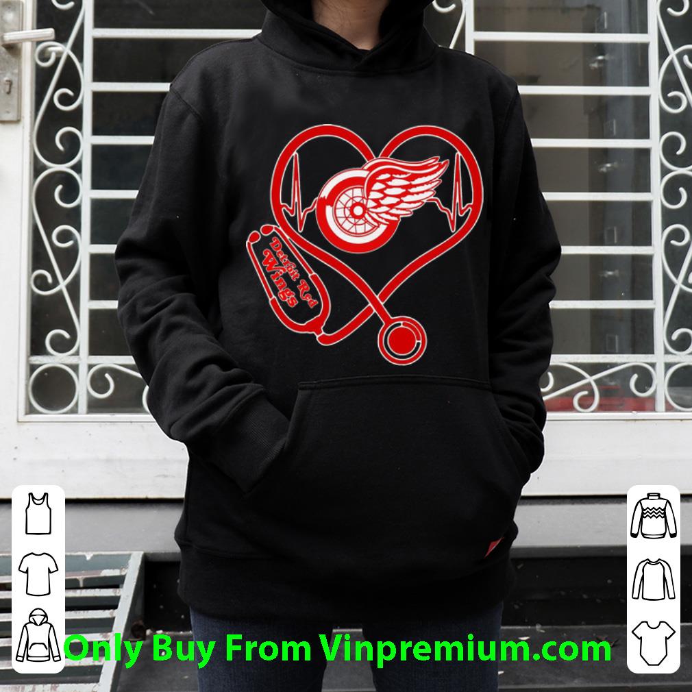 Hot Detroit Red Wings Heartbeat Nurse Stethoscope shirt
