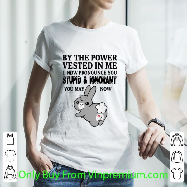 Premium Bunny By The Power Vested In Me I Now Pronounce You Stupid And Ignorant shirt 3