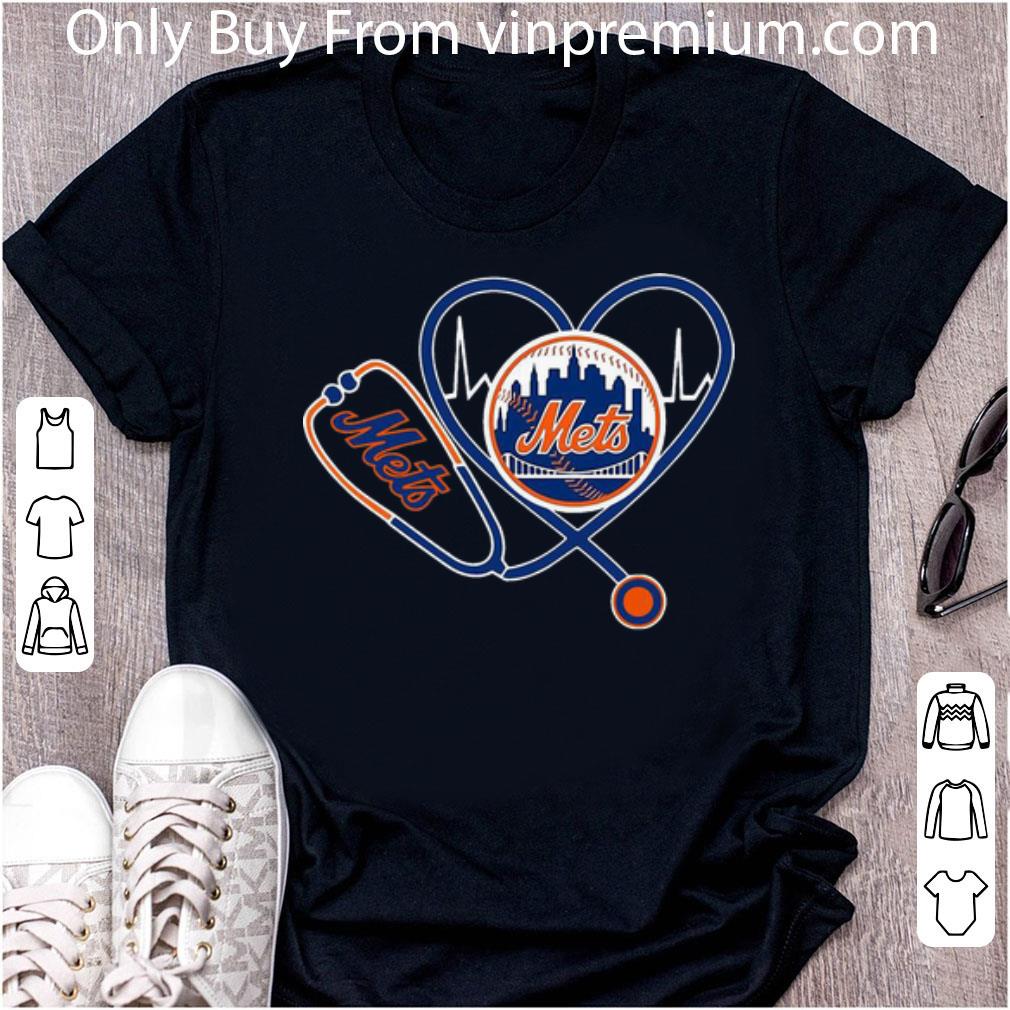 Top New York Mets Nurse Heartbeat Stethoscope shirt 7