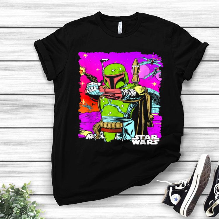 Star Wars Boba Fett Vibrant Neon Comic Cutout Shirt