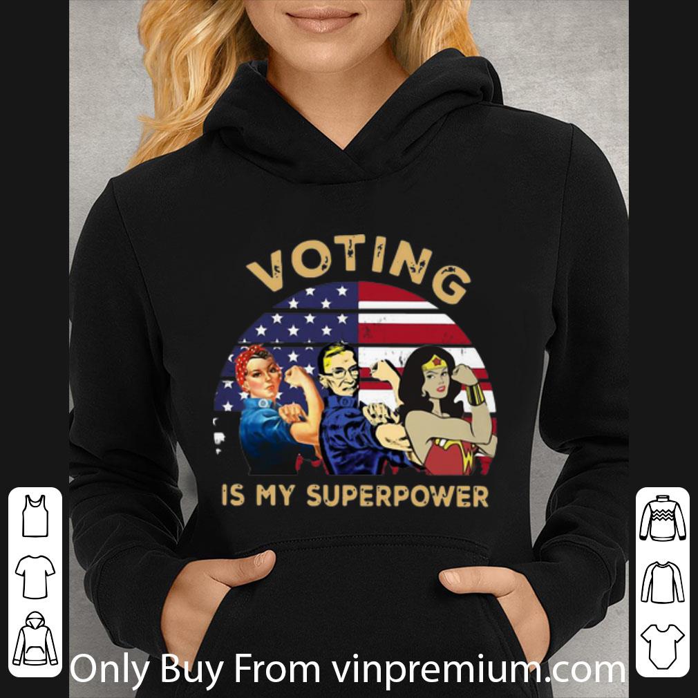 Awesome Vintage Voting Is My Superpower American Flag shirt