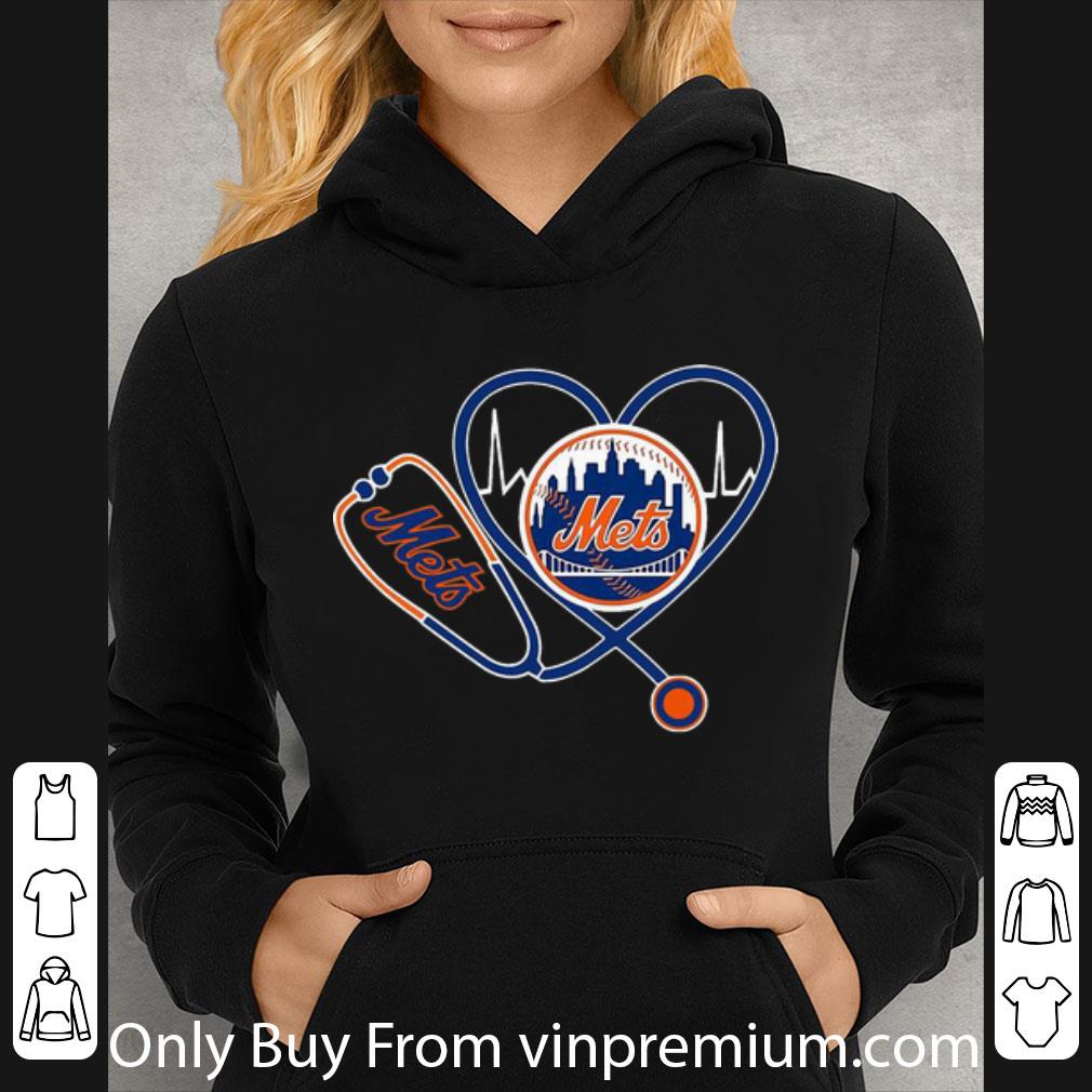 Top New York Mets Nurse Heartbeat Stethoscope shirt