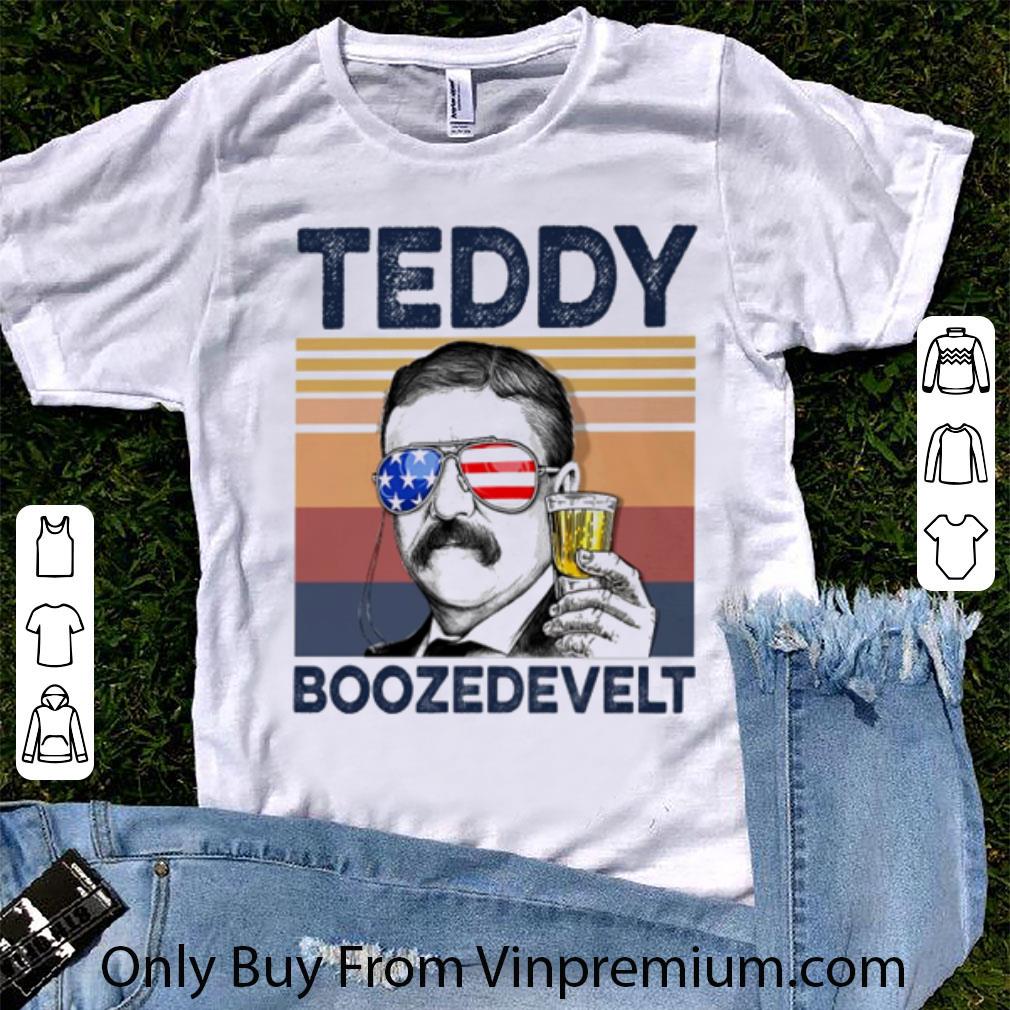 Premium Vintage Teddy Boozedevelt American Flag Independence Day shirt 7