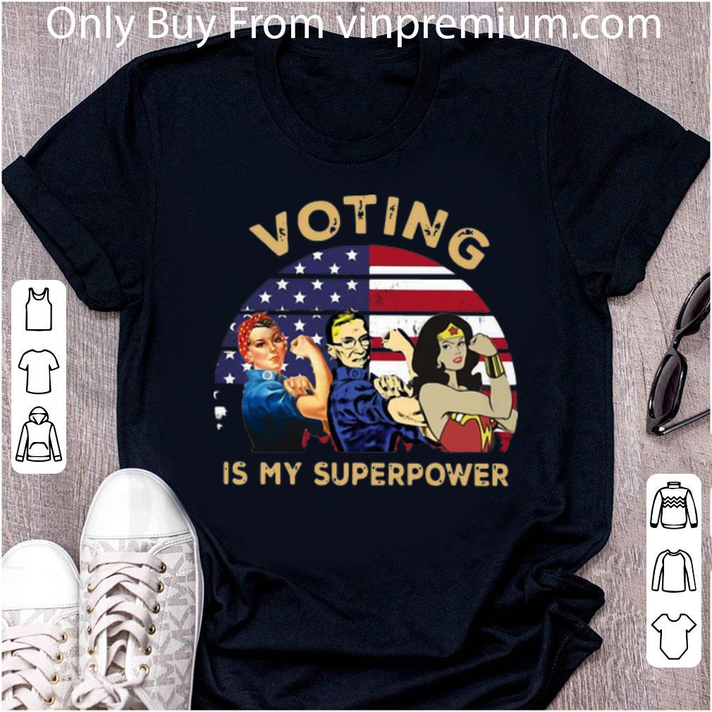Awesome Vintage Voting Is My Superpower American Flag shirt 7