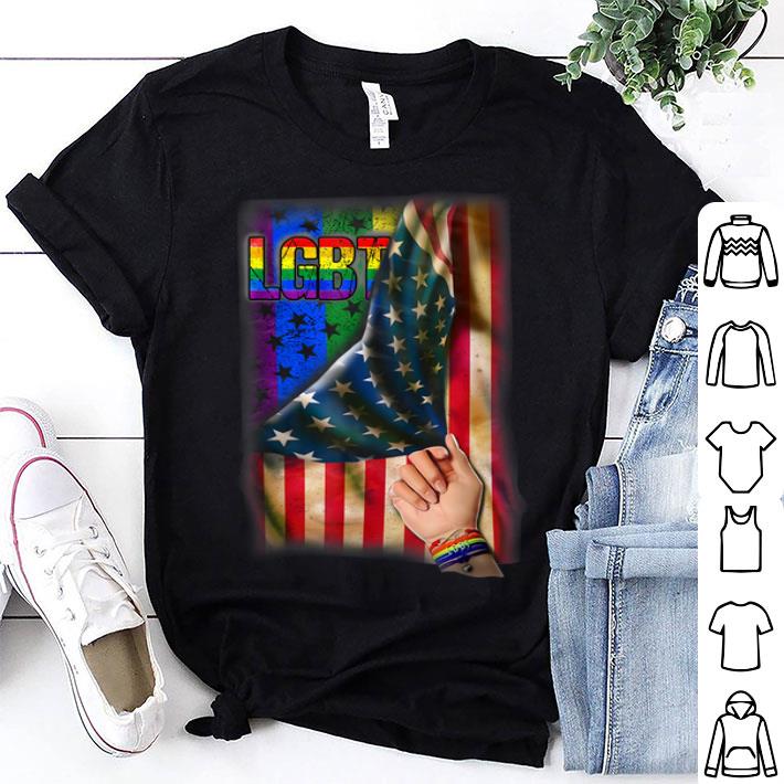 LGBT Flag Amrerican Flag Awesome Pride Shirt