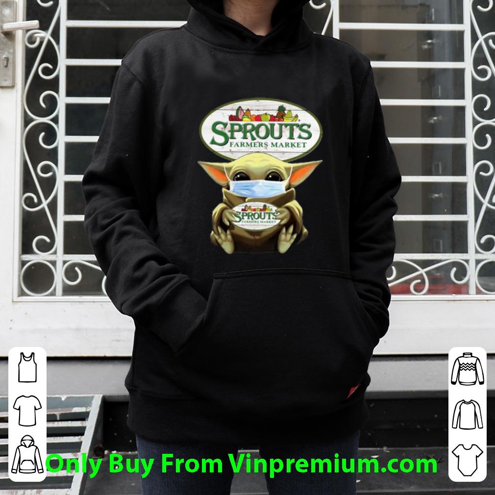 Pretty Star Wars Baby Yoda Mask Sprouts Farmers Market Covid-19 shirt