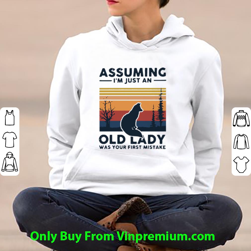 Official Vintage Fox Assuming Im Just An Old Lady Was Your First Mistake shirt
