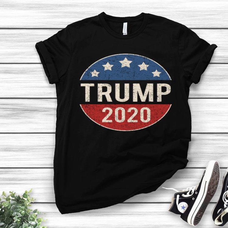 Donald Trump 2020 Retro Button Vintage Patriotic July 4th Shirt