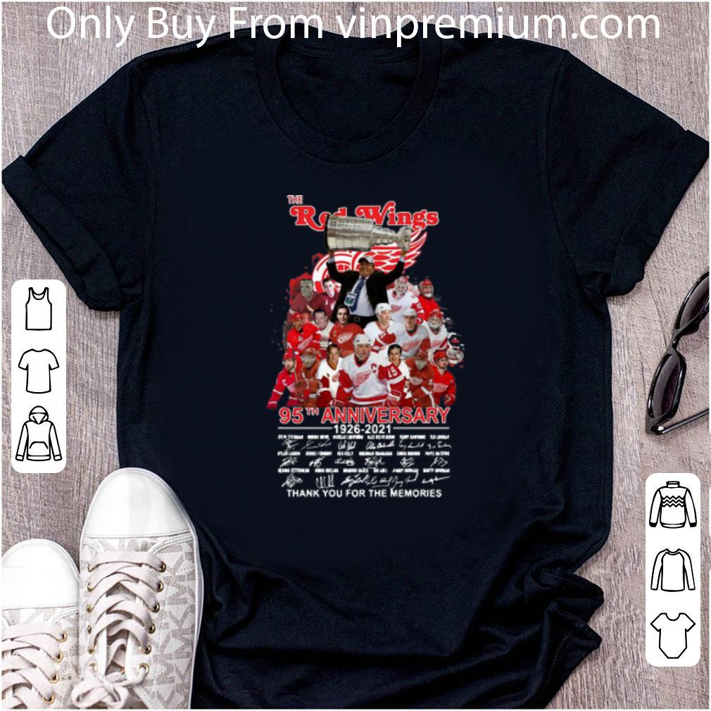 Top The Red Wings 95th Anniversary Thank You For The Memories Signature shirt 6